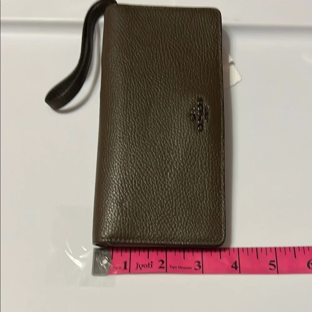 Coach Brown Leather Wallet with Wrist Strap - Picture 5 of 5